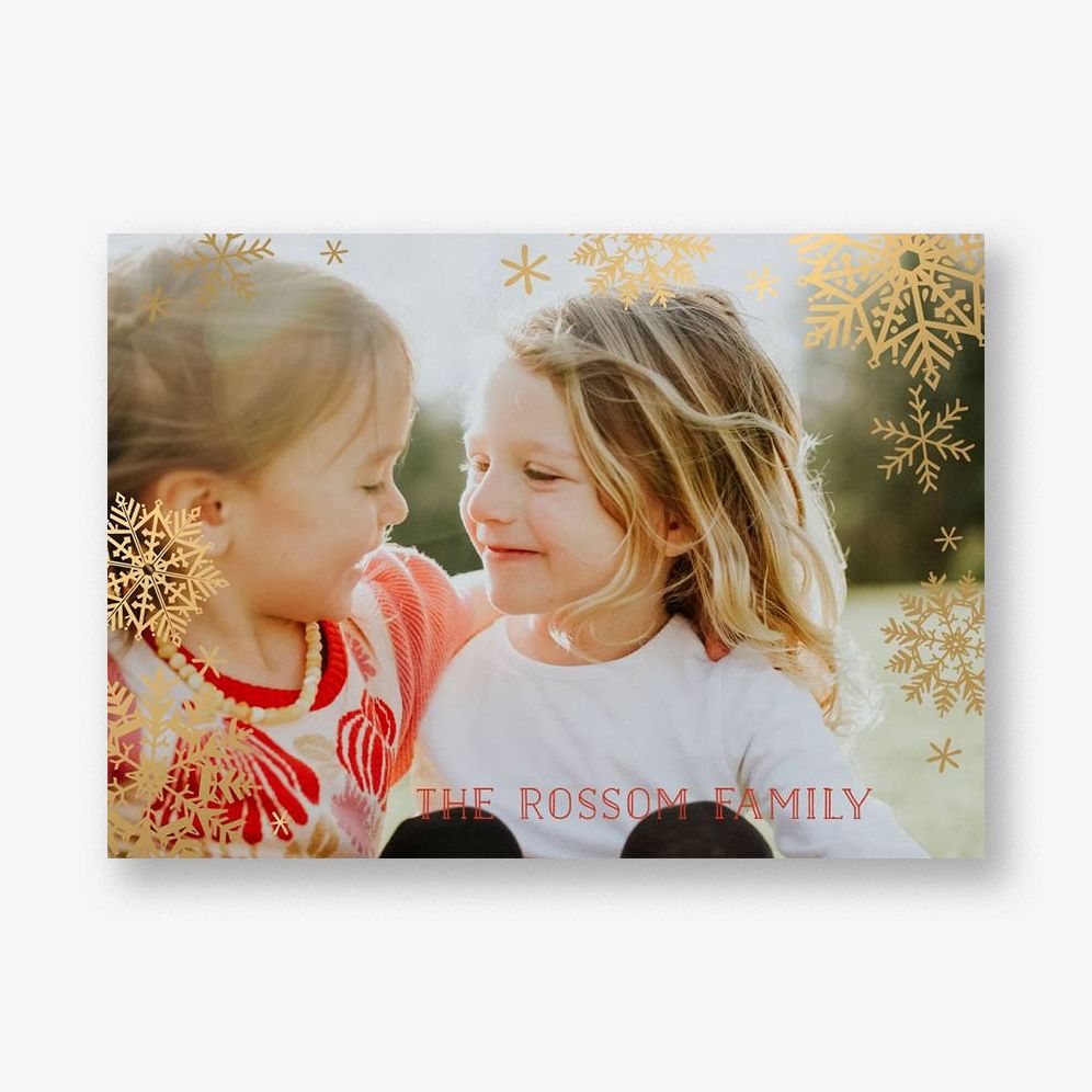 Snowflakes Foil Photo Card Horizontal