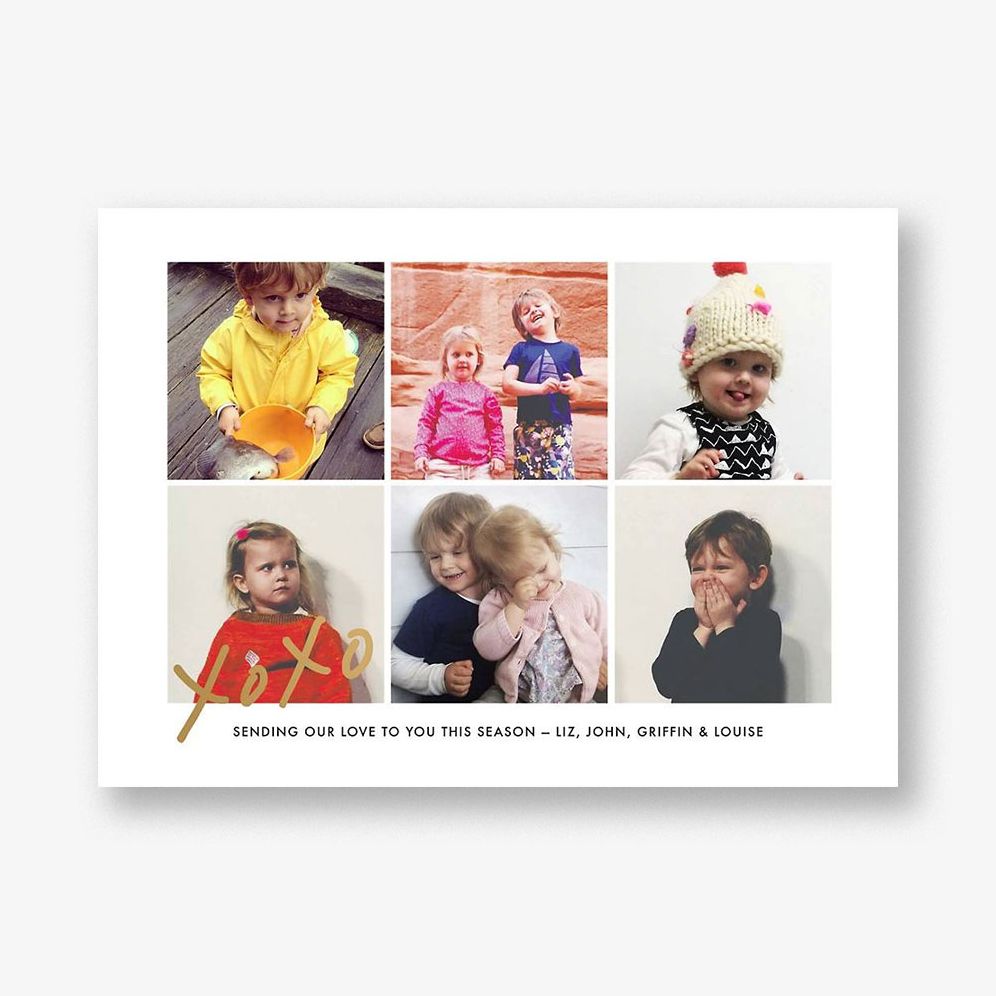 With Hugs and Kisses Foil Multi-Photo Card