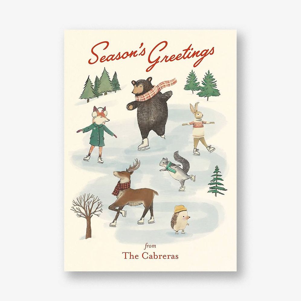 Skating Critters Holiday Card