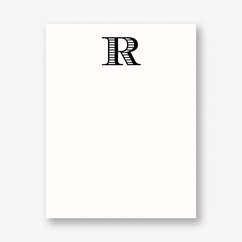 Currency Single Letter Monogram A2 Stationery