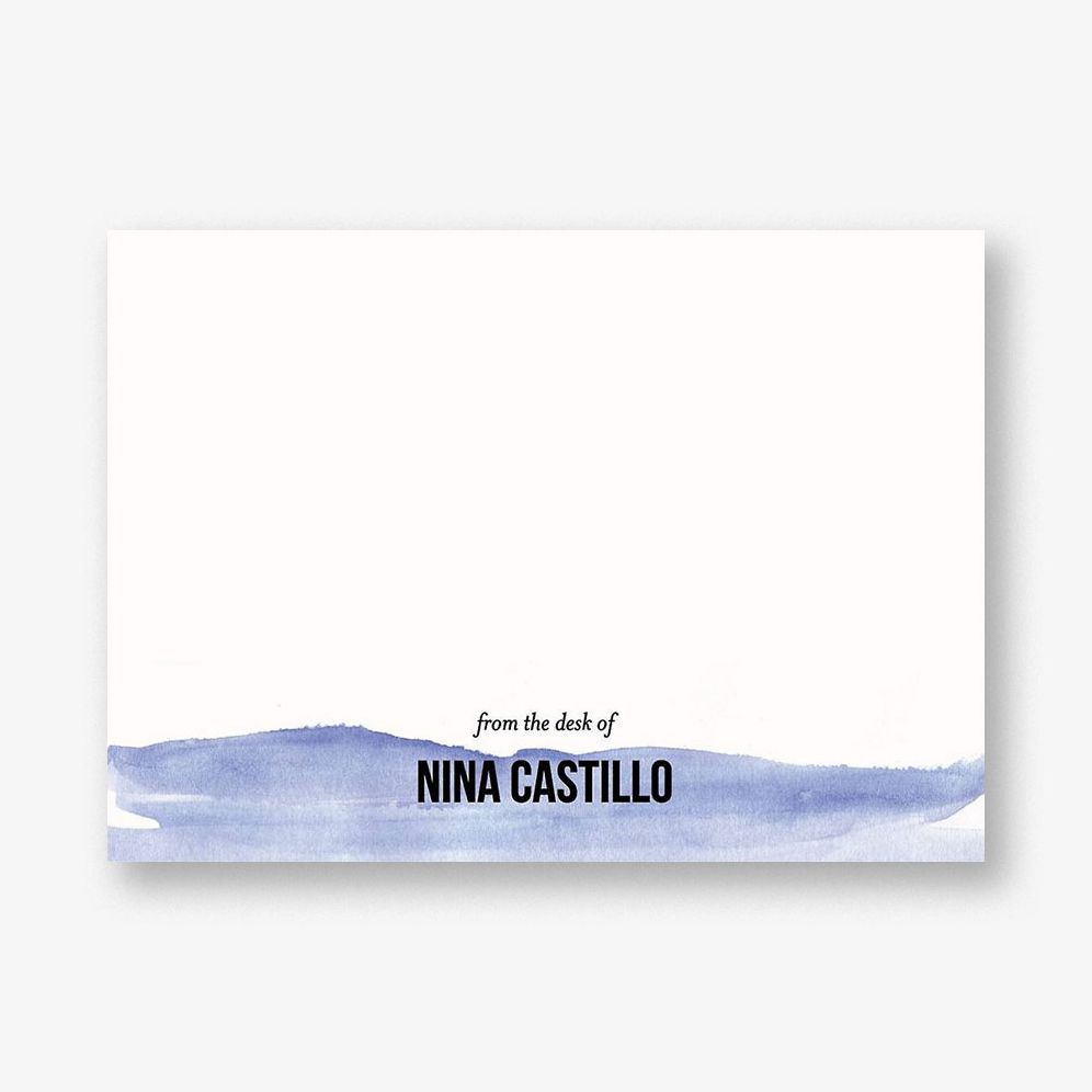 Watercolor From The Desk Of A6 Stationery
