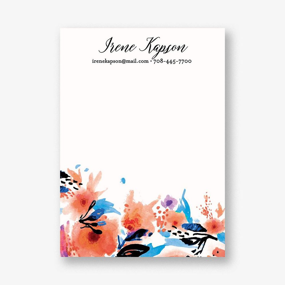 Watercolor Pink Floral A6 Stationery