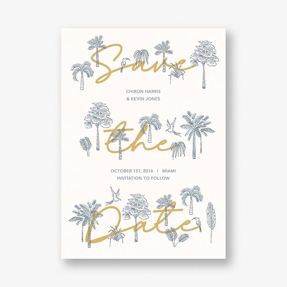Fronds of Paradise Save the Date Card
