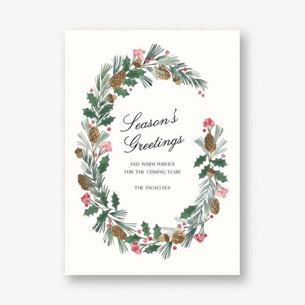 Farmhouse Garland Holiday Card