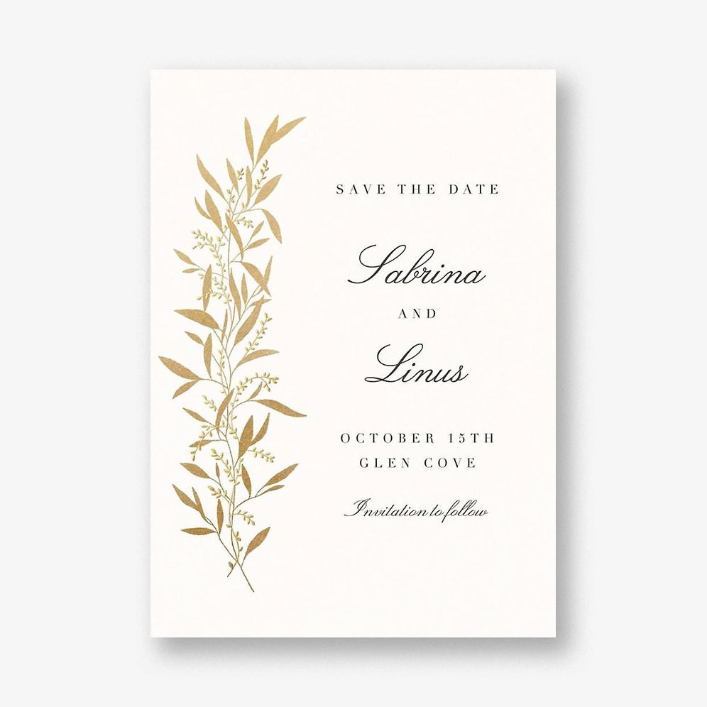 Untamed Grace Gold Save the Date Card