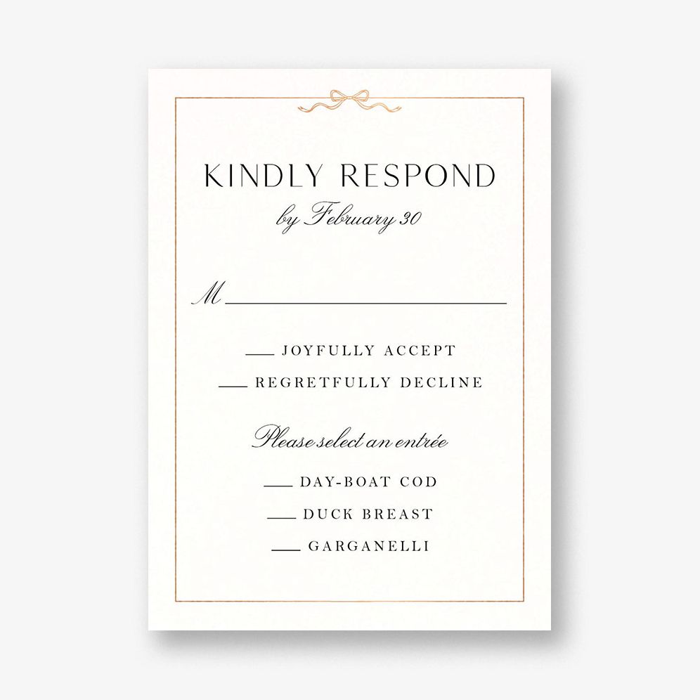 Bow Border Foil Response Card