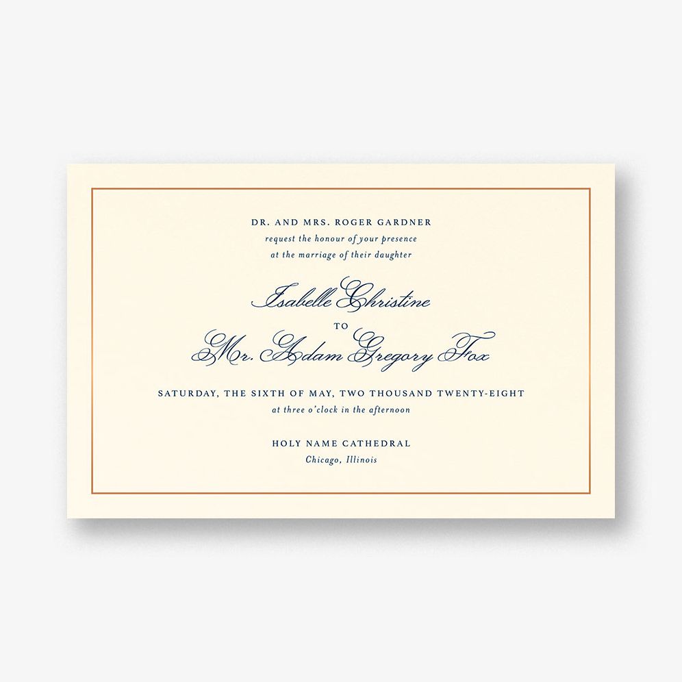 Simply Traditional Wedding Invitation
