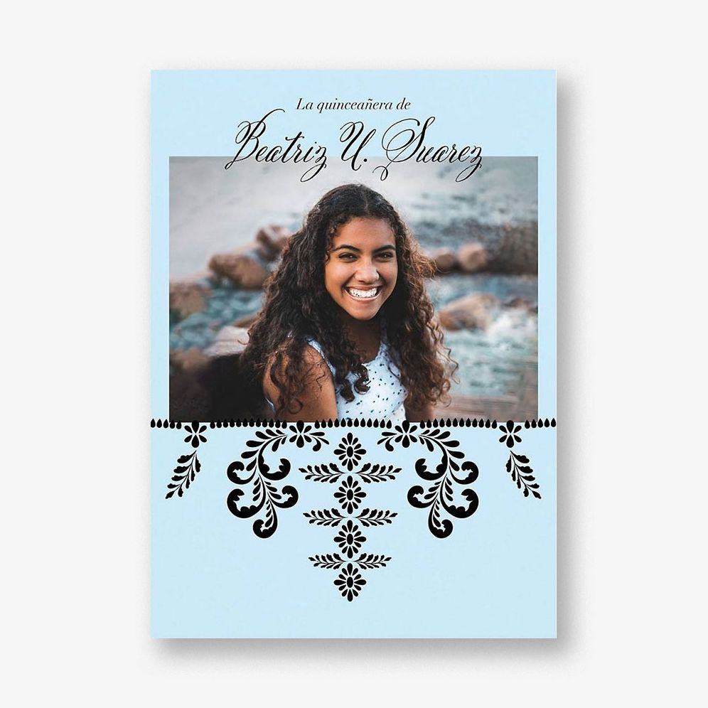 Ornate Occasion Glacier Quinceanera Invitation