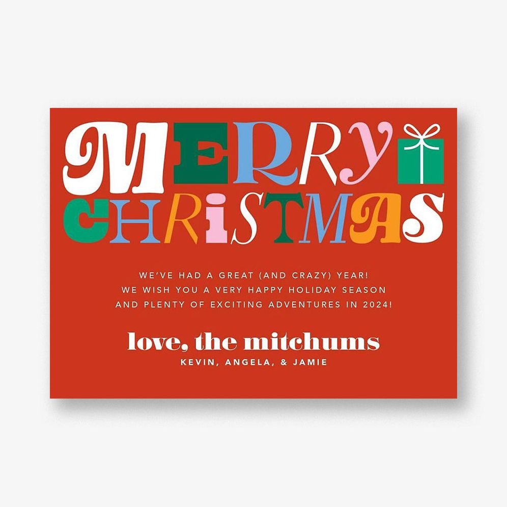 Retro Type Merry Christmas Holiday Card