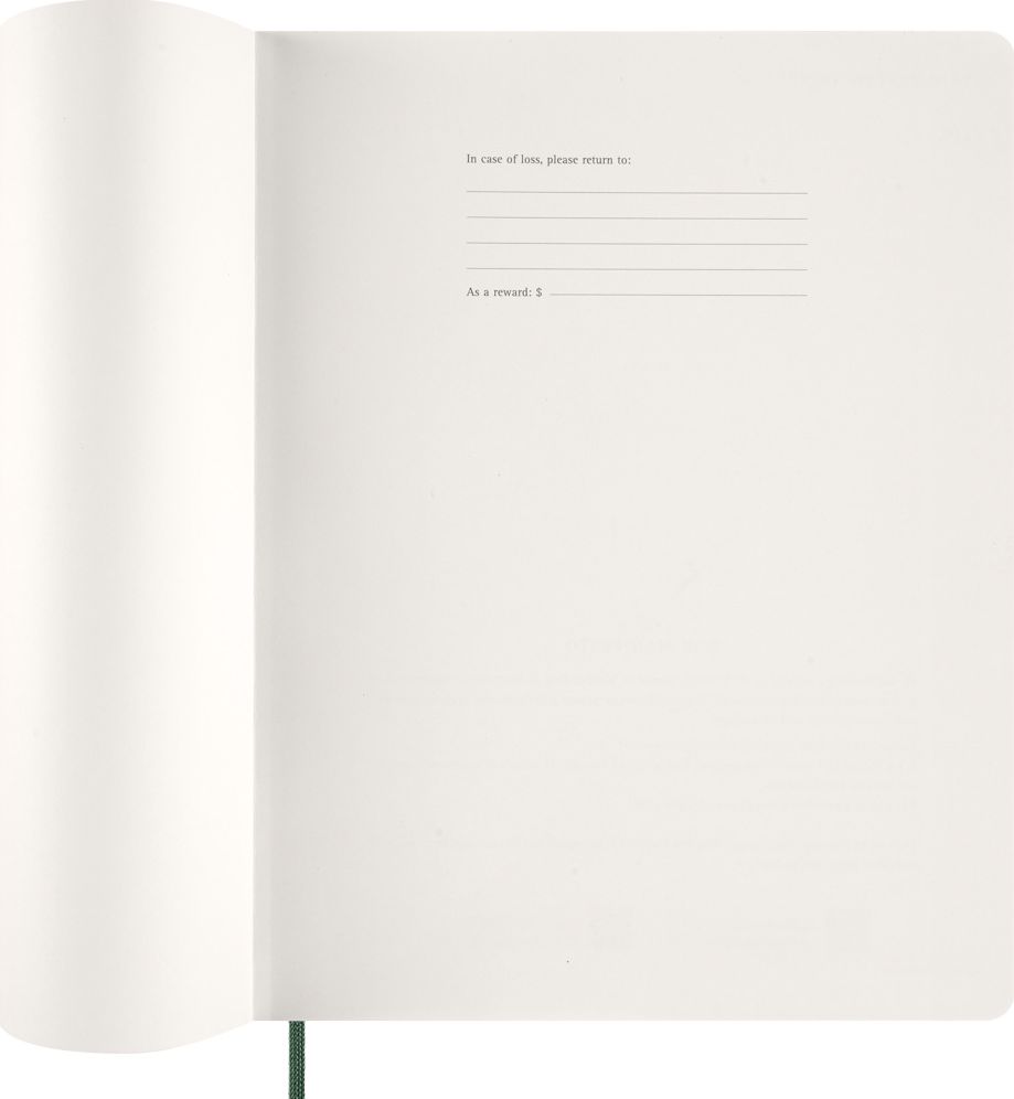 2026 Moleskine Myrtle Green 15-Month XXL Essential Soft Cover Weekly Vertical Planner