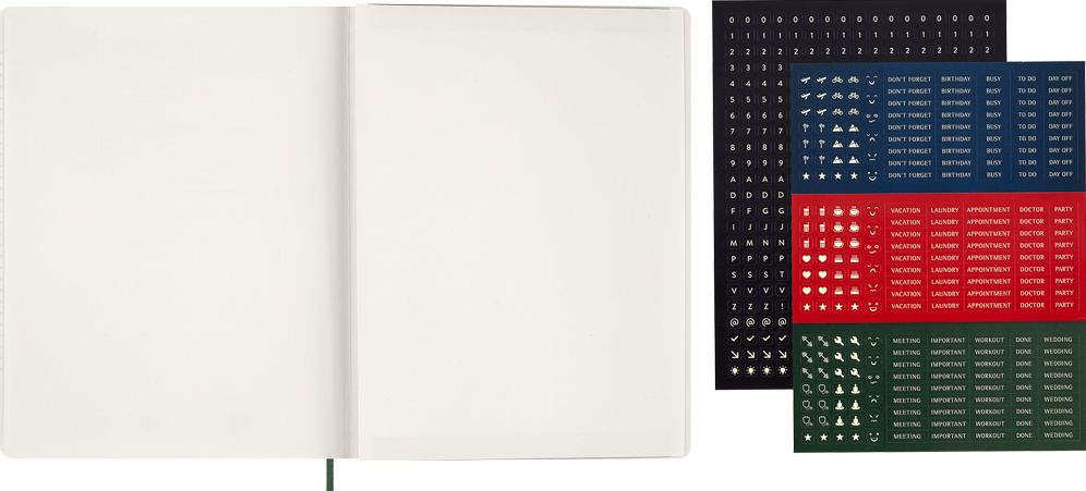 2026 Moleskine Myrtle Green 15-Month XXL Essential Soft Cover Weekly Vertical Planner