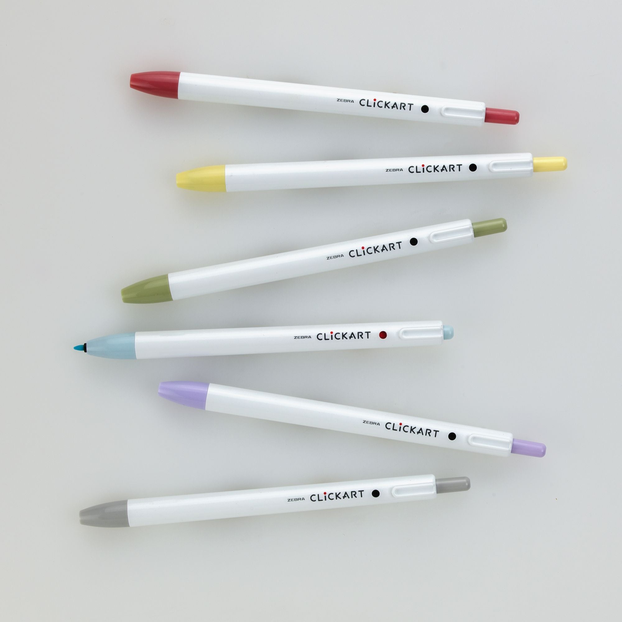 ClickArt Retractable Felt Tip Marker Mild Assorted 6pk