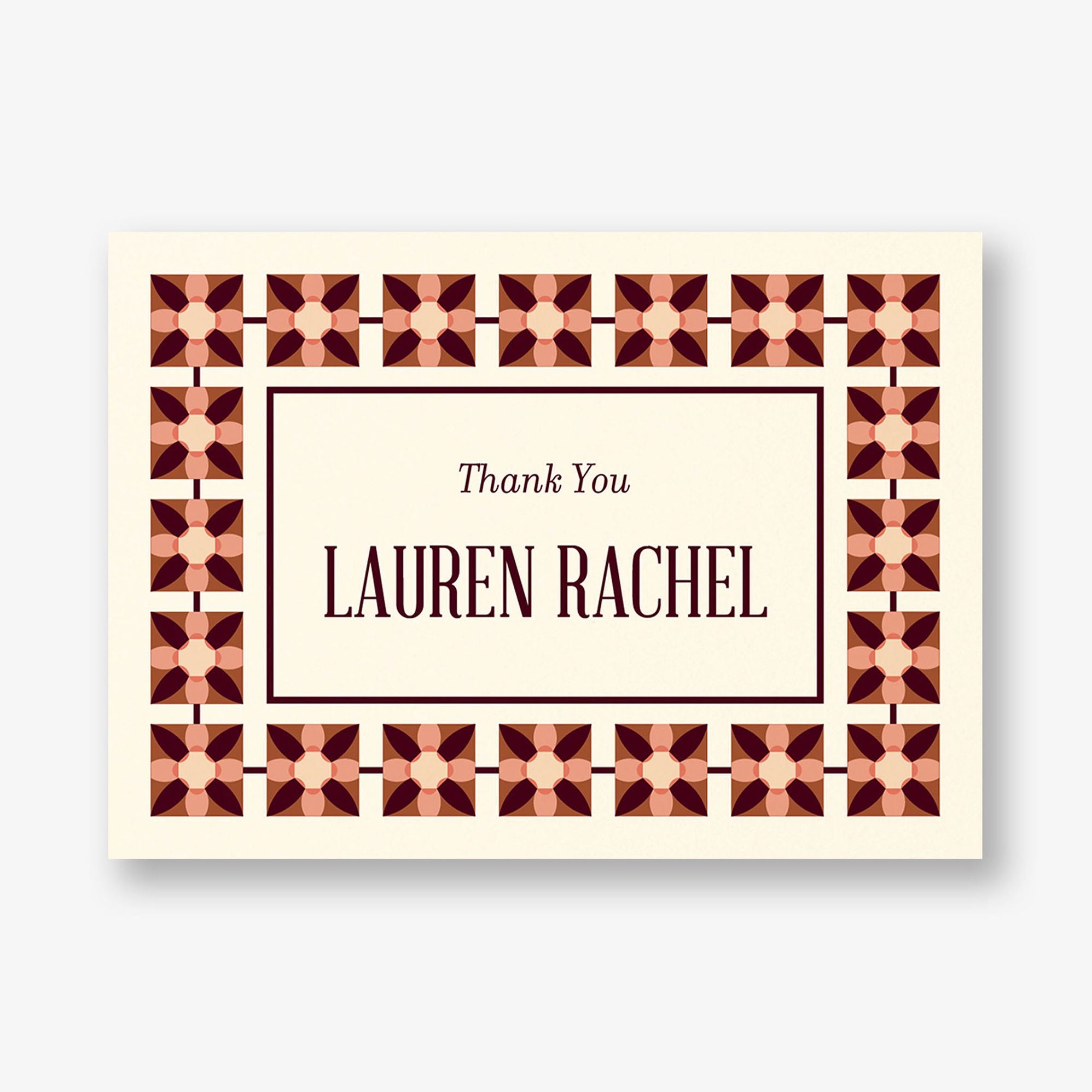 Floral Tile Bat Mitzvah Stationery