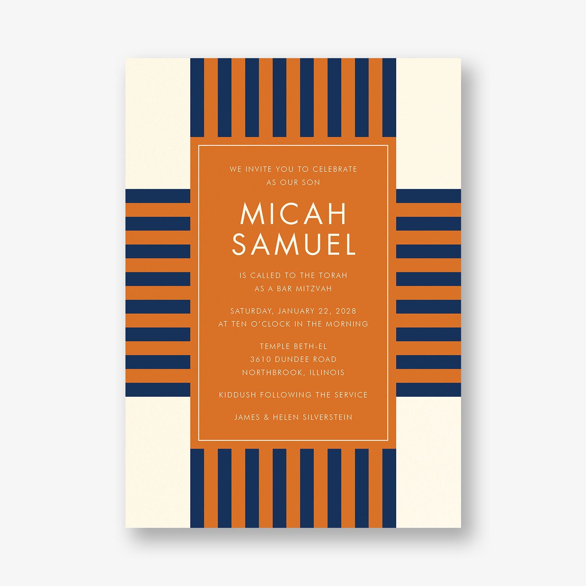 Striped Geo Bar Mitzvah Invitation