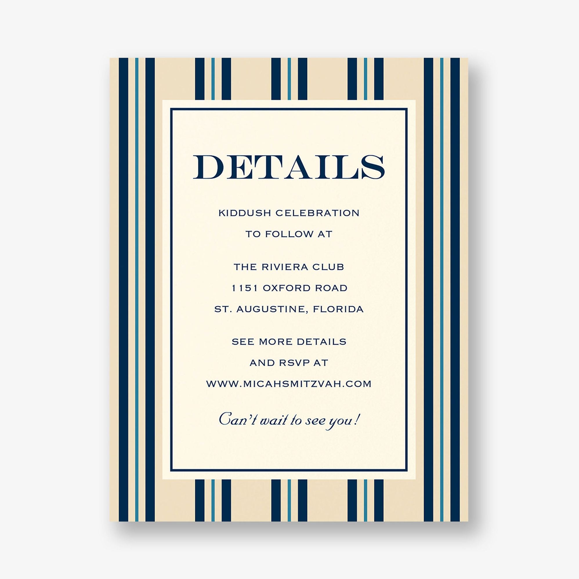 Pinstripe Bar Mitzvah Information