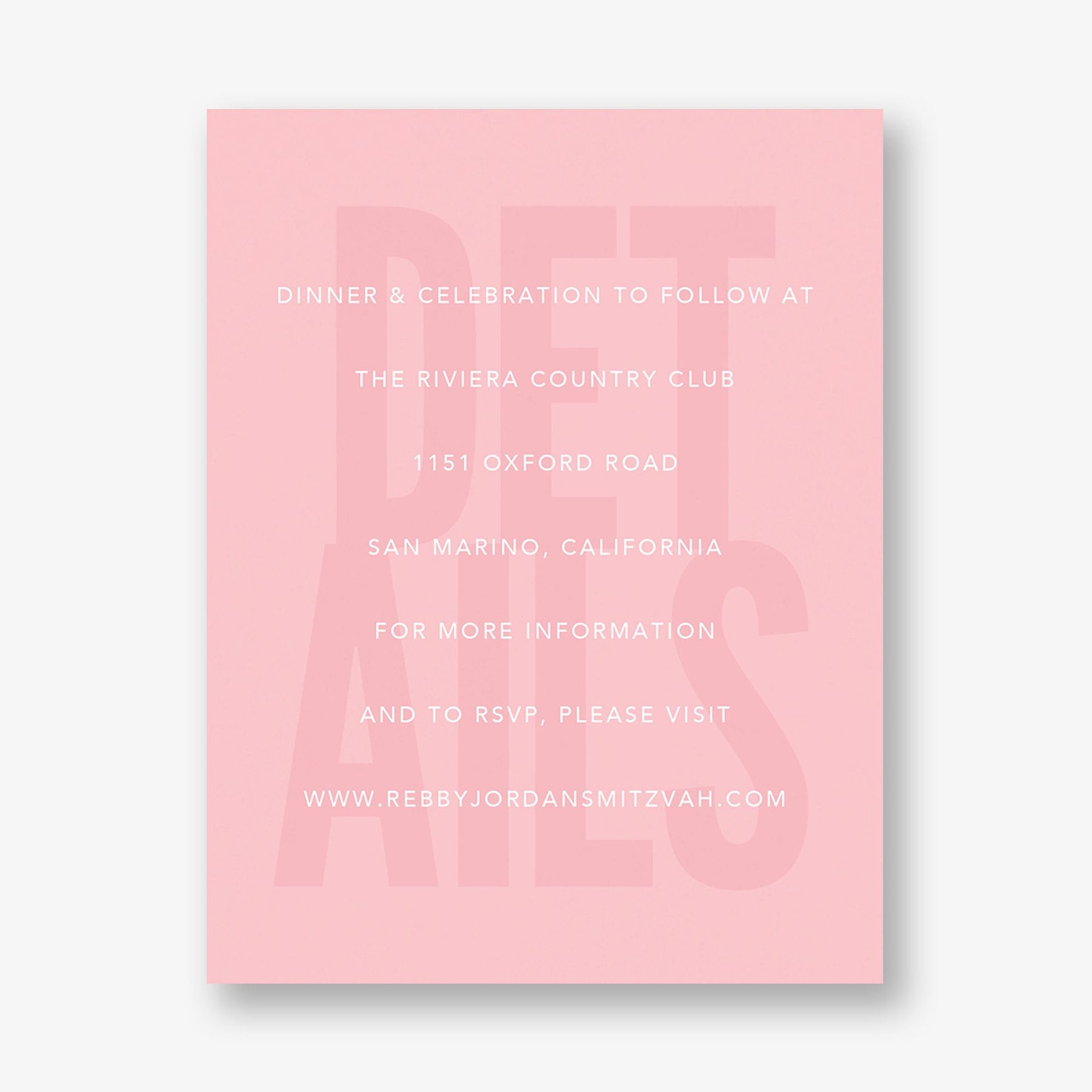 Stacked Type Bat Mitzvah Information