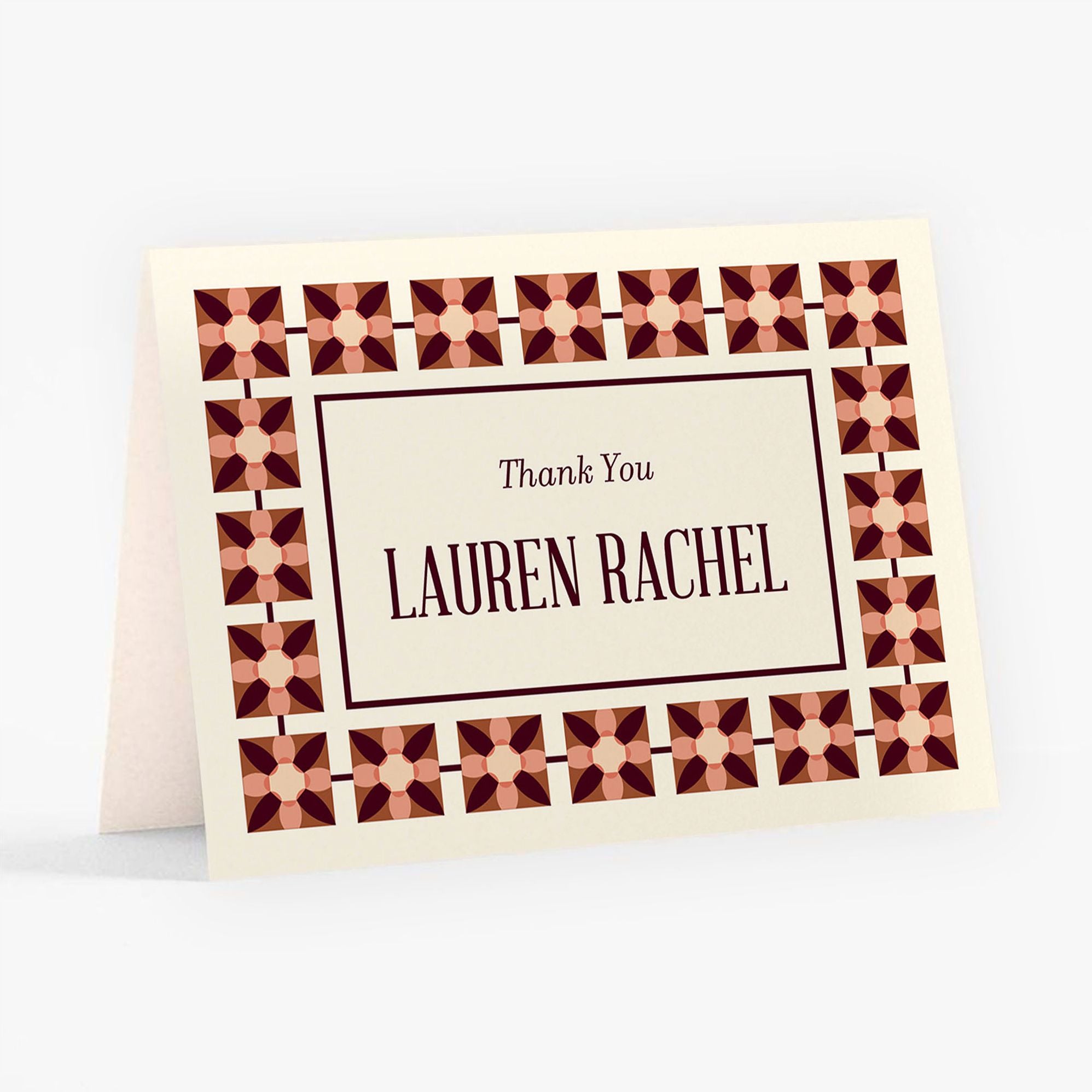 Floral Tile Bat Mitzvah Stationery
