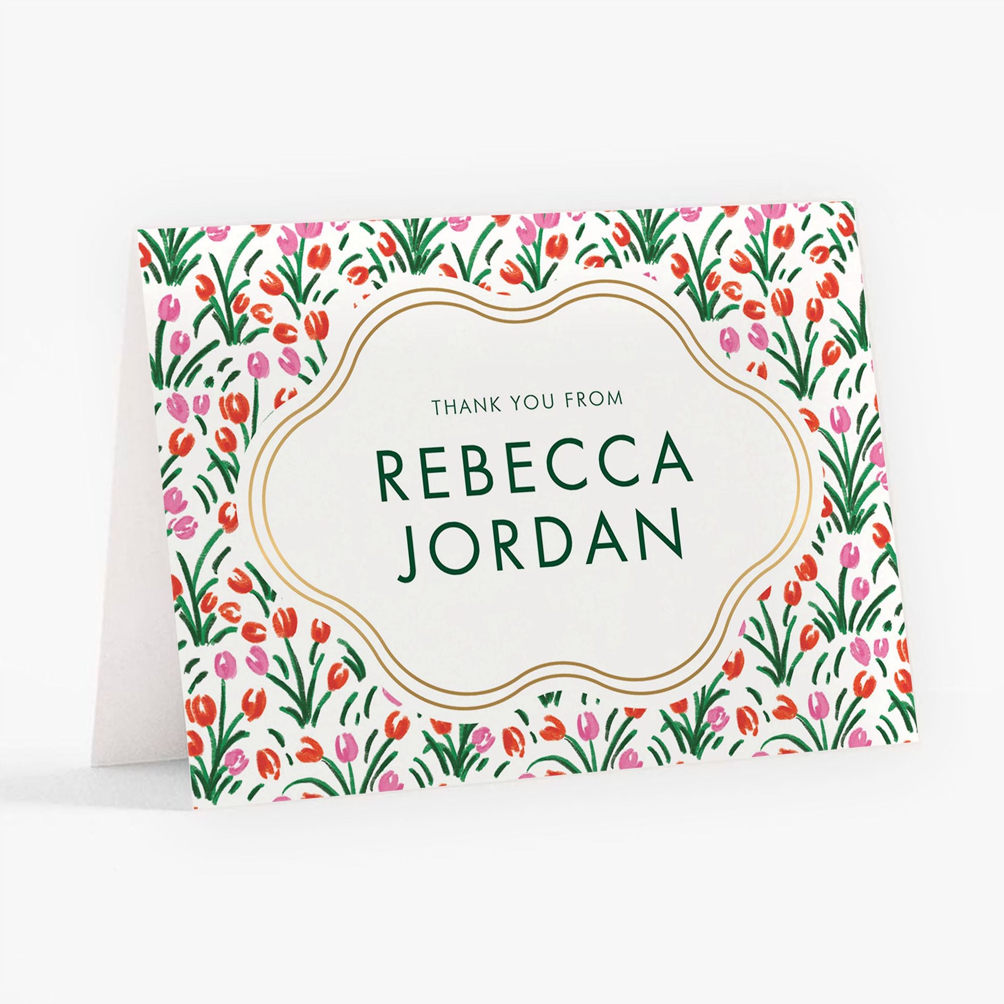 Tulip Field Foil Bat Mitzvah Stationery