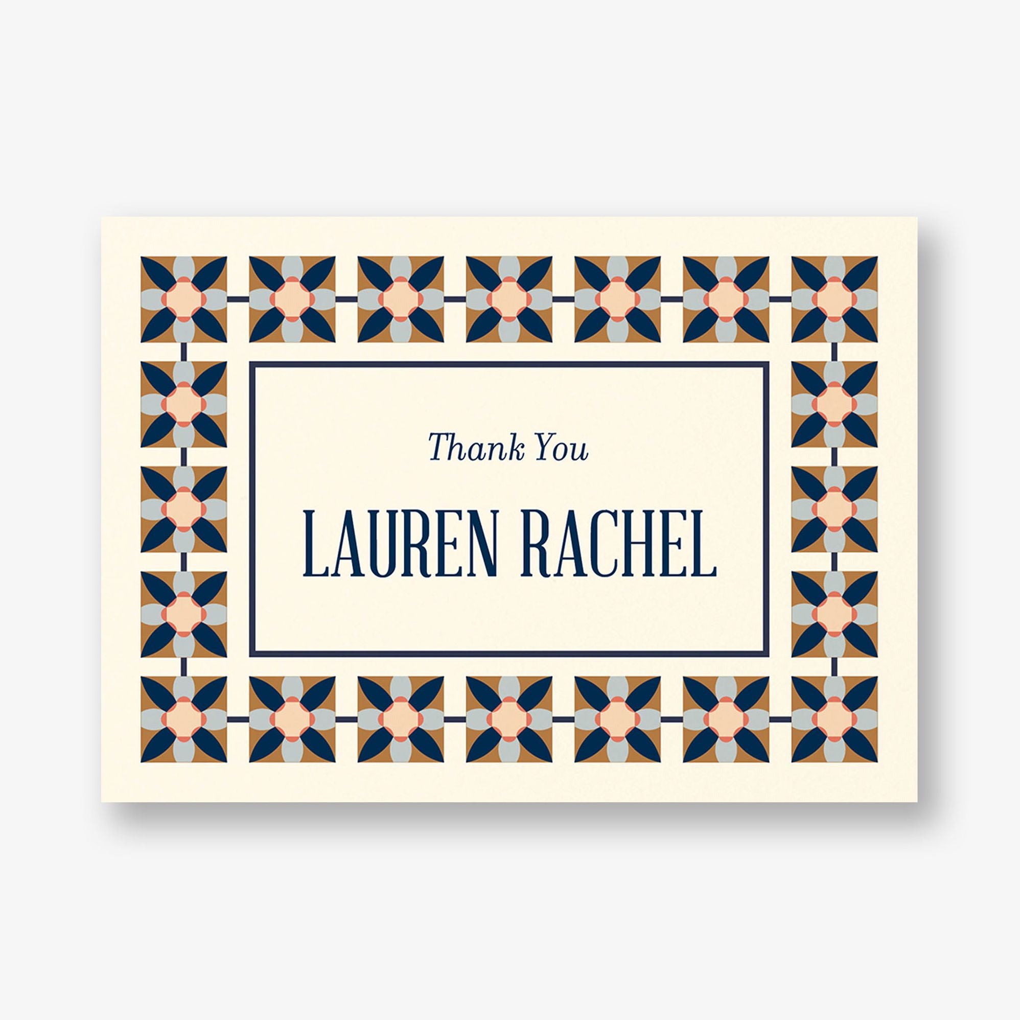 Floral Tile Bat Mitzvah Stationery