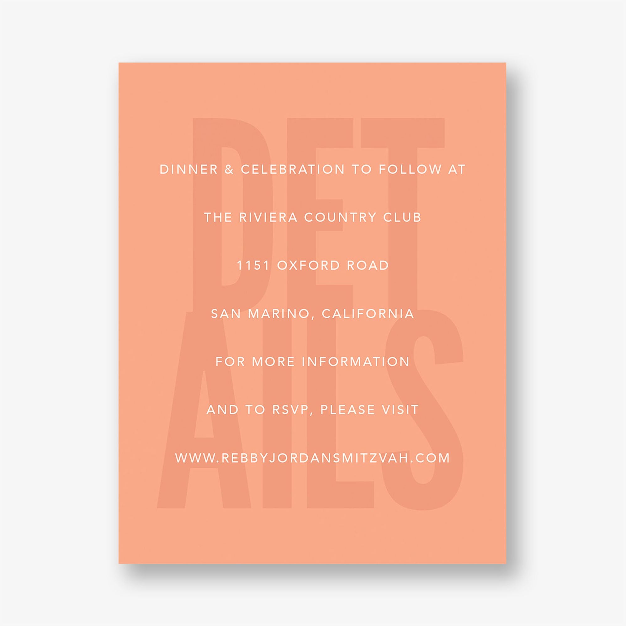 Stacked Type Bat Mitzvah Information