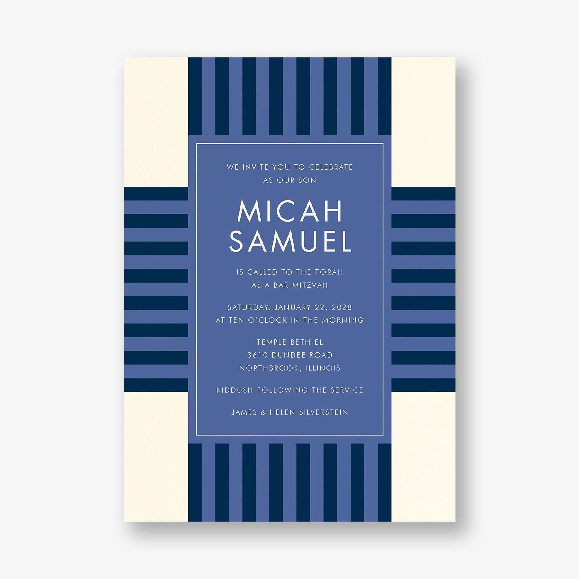 Striped Geo Bar Mitzvah Invitation
