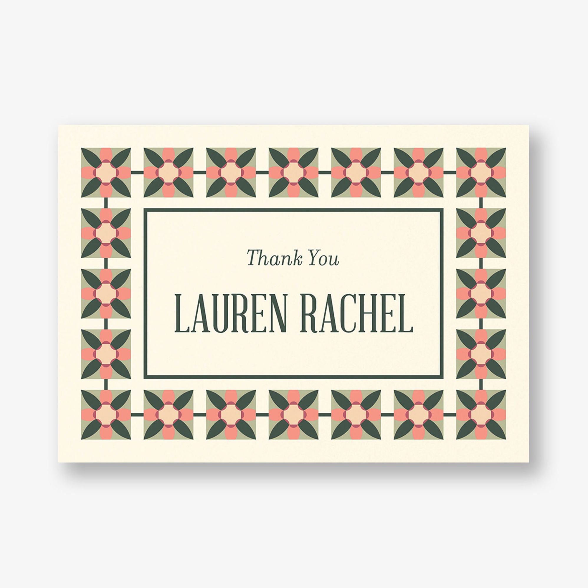 Floral Tile Bat Mitzvah Stationery