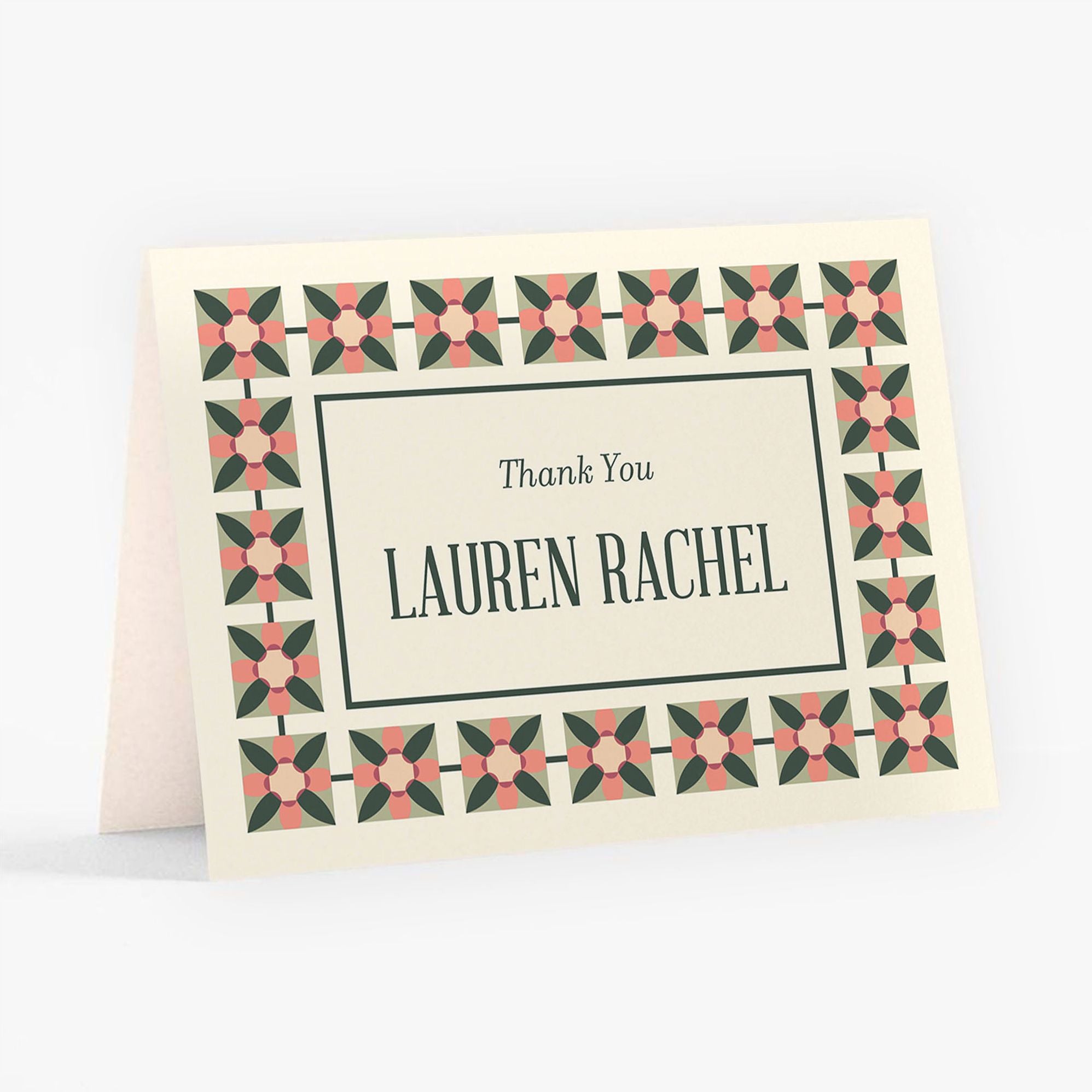 Floral Tile Bat Mitzvah Stationery