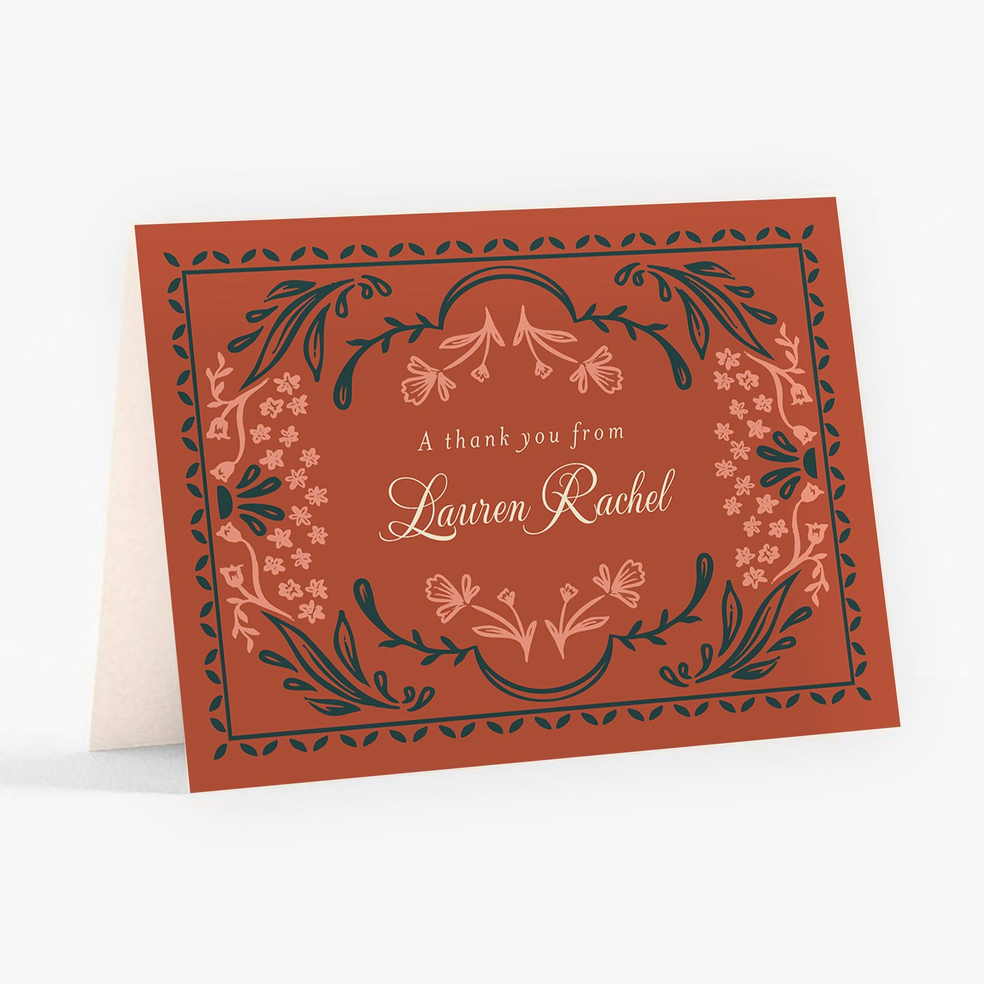 Folk Floral Bat Mitzvah Stationery