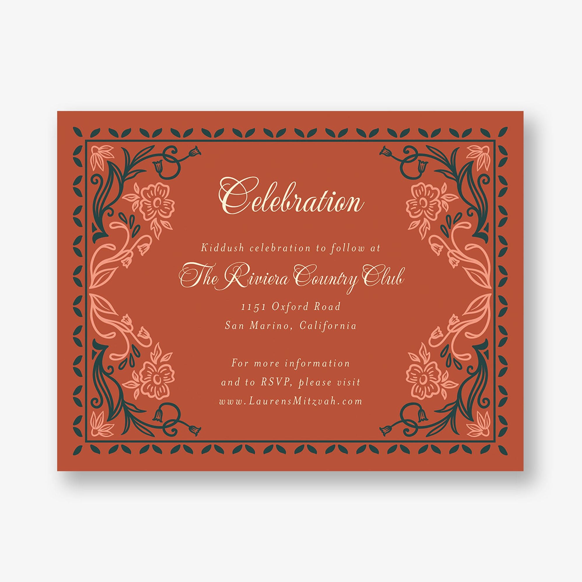 Folk Floral Bat Mitzvah Information
