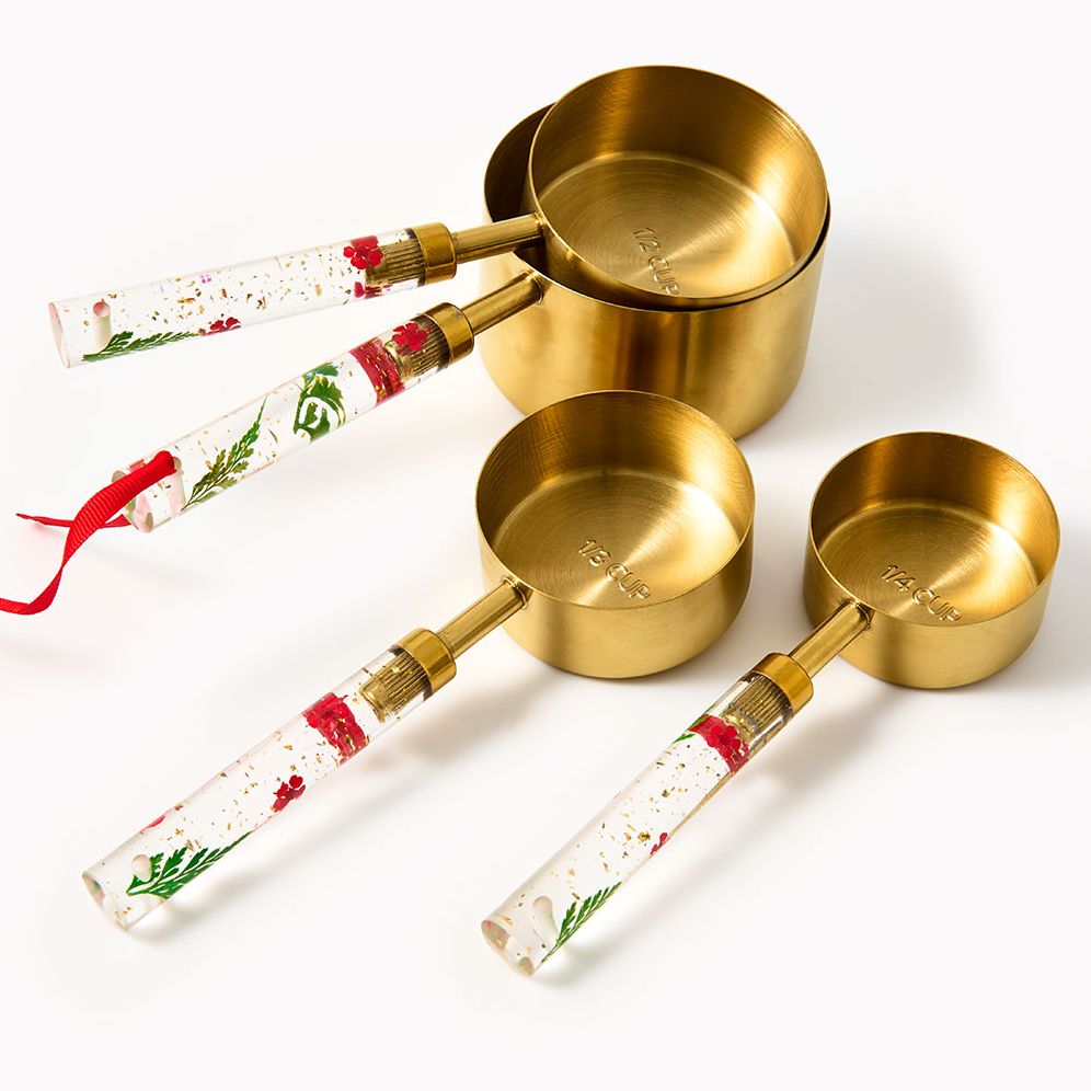 Holiday Pressed Flower Measuring Cups