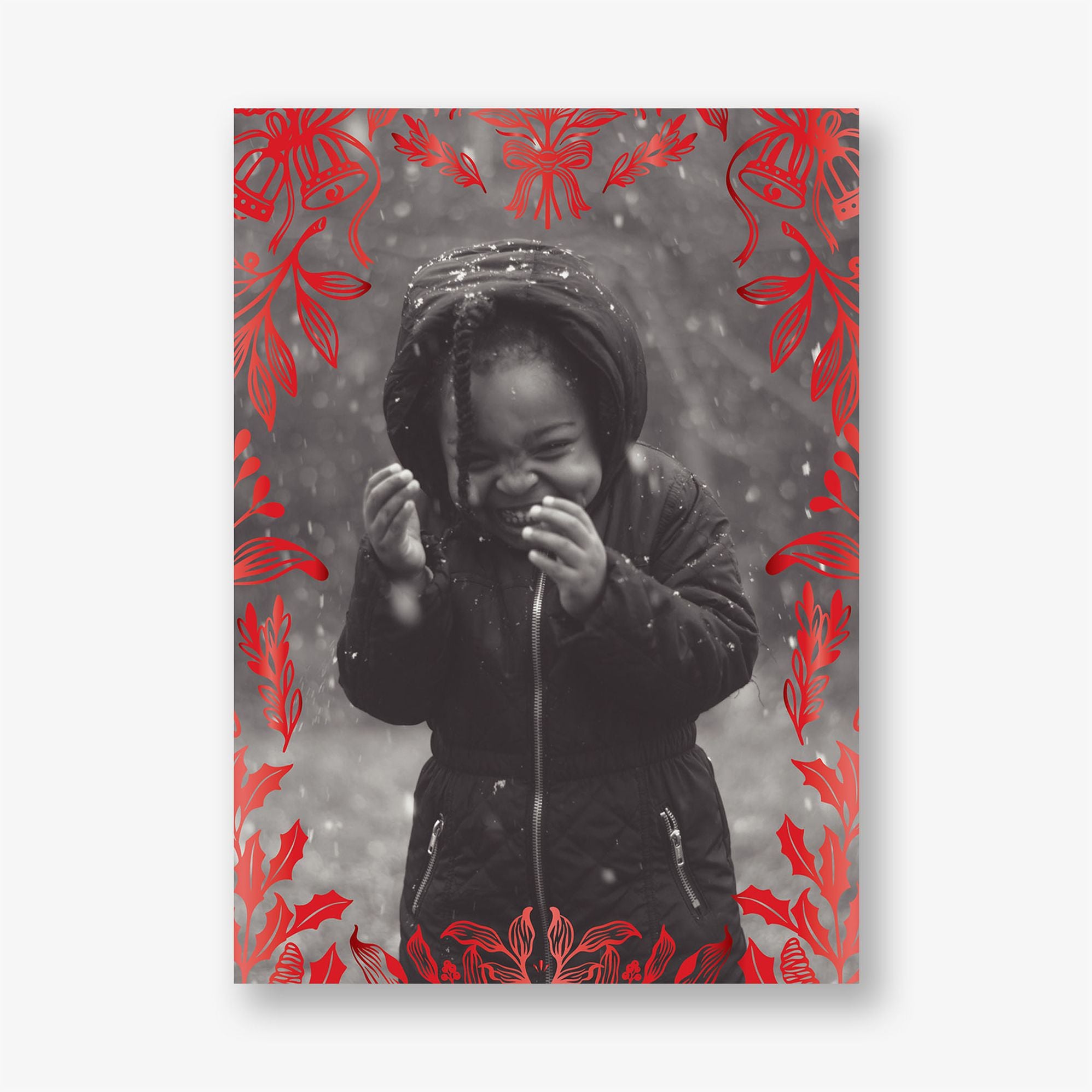 Botanical Bells Foil Frame Holiday Photo Card