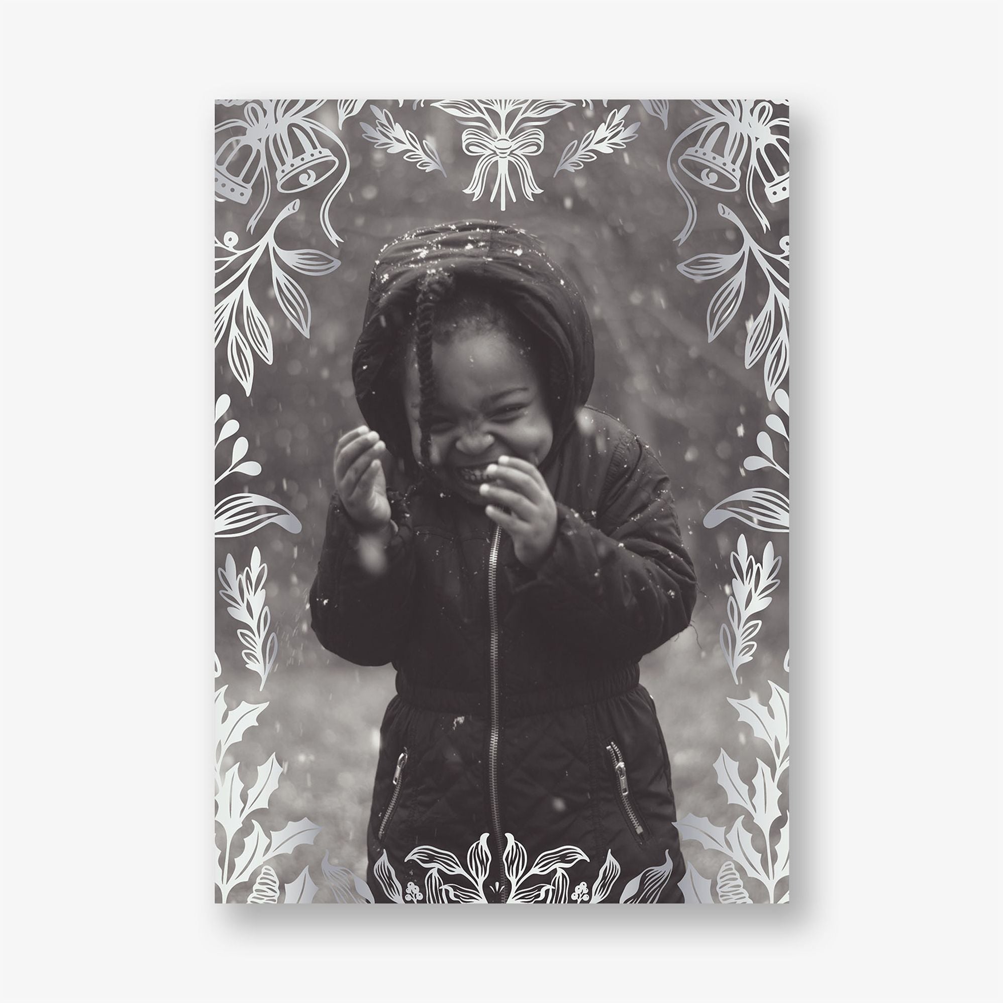Botanical Bells Foil Frame Holiday Photo Card