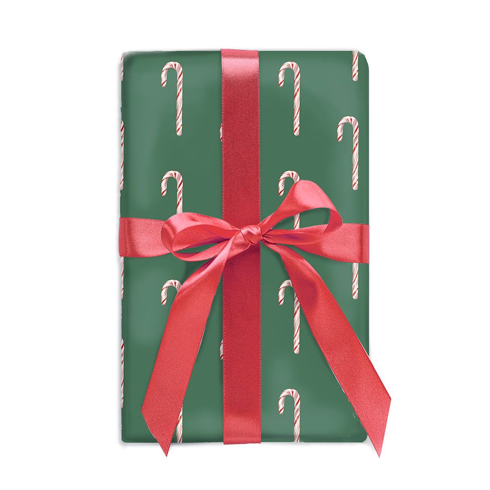 Candy Cane on Green Flat Wrap