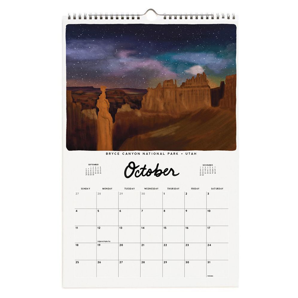 2026 Slightly Stationery National Parks Wall Calendar