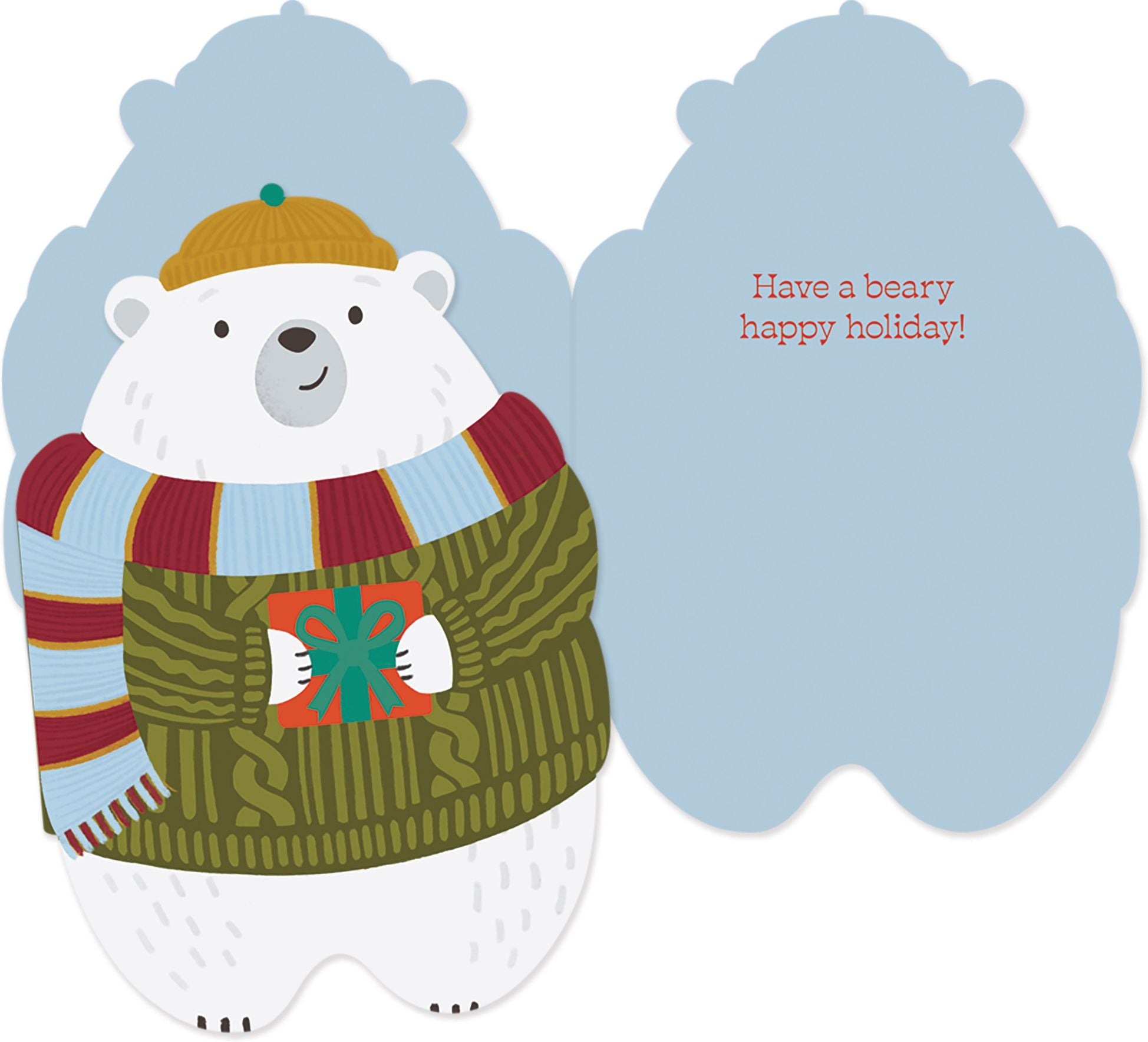 Beary Holidays Die Cut Holiday Greeting Card