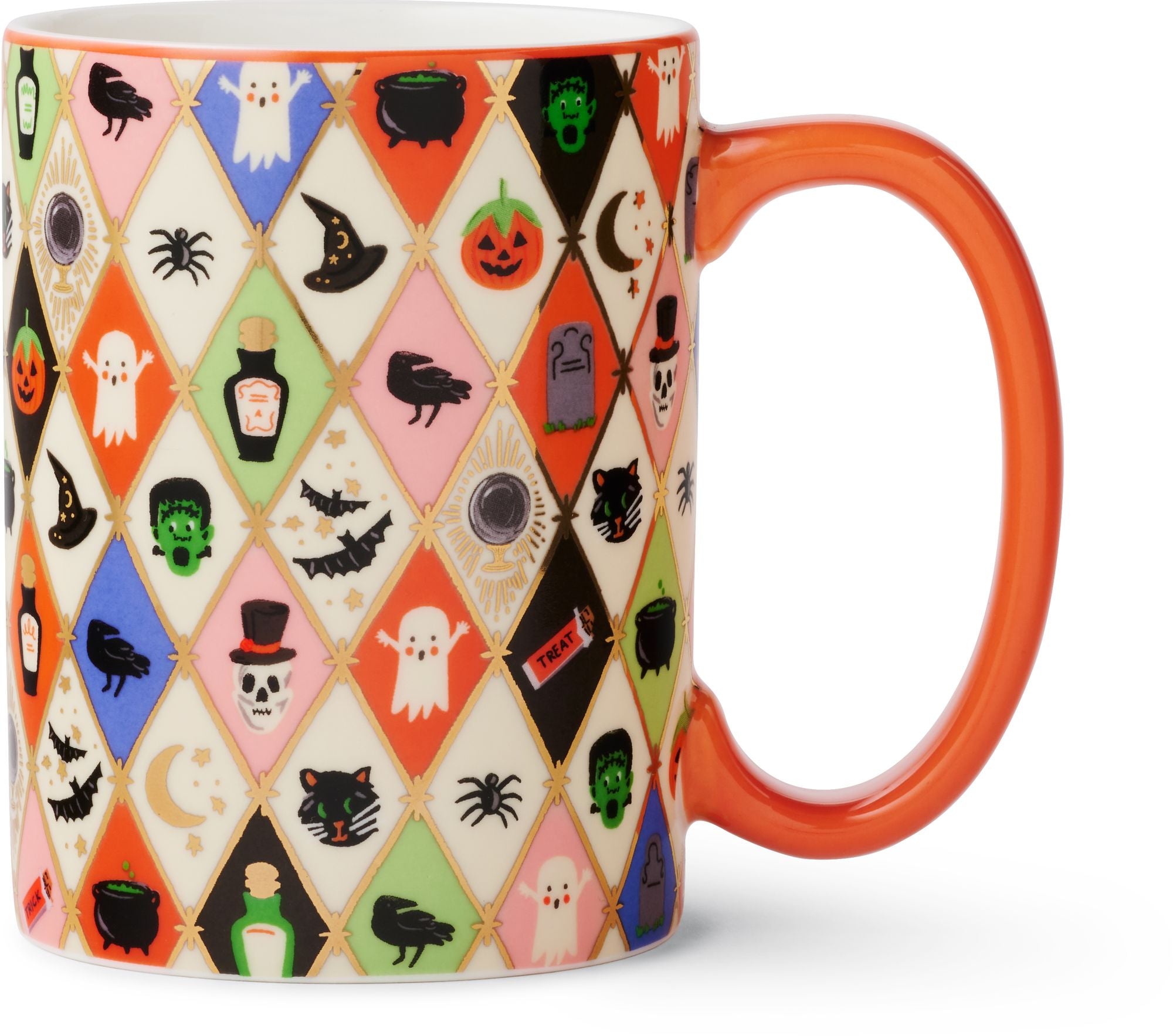 Halloween Argyle Porcelain Mug