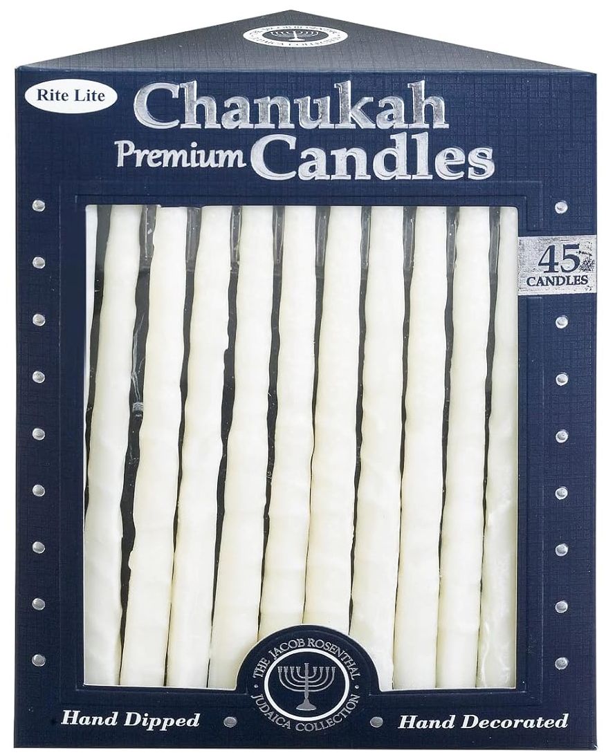 Premium Chanukah Candles Frosted White on White