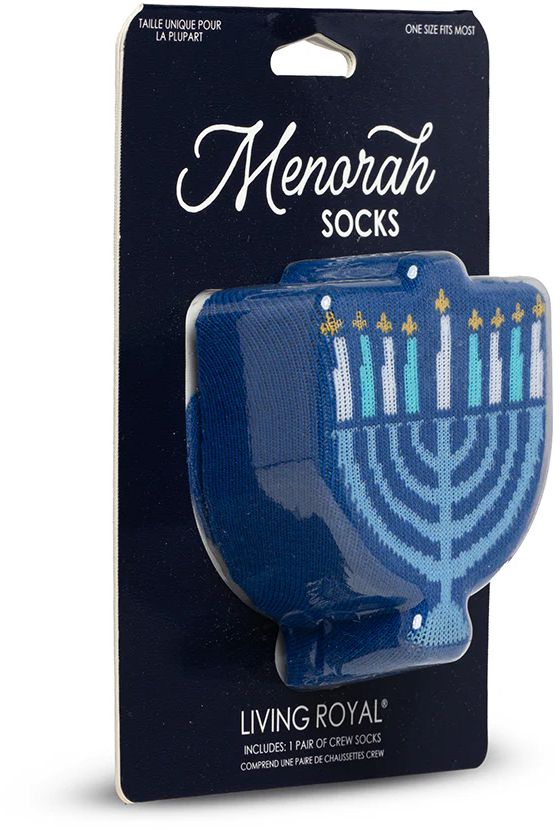 Hanukkah Menorah 3-D Socks