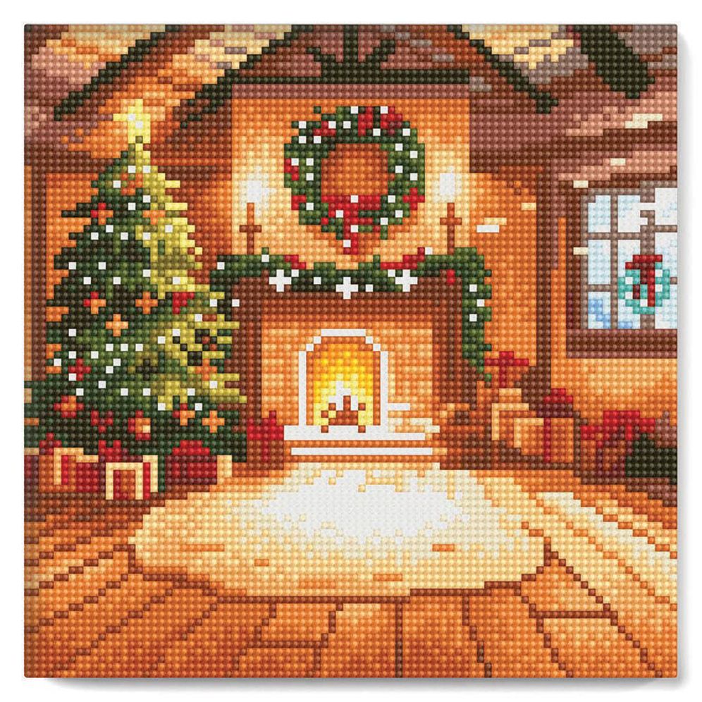 Cozy Holiday 10x10 Framed Diamond Art Kit | Paper Source
