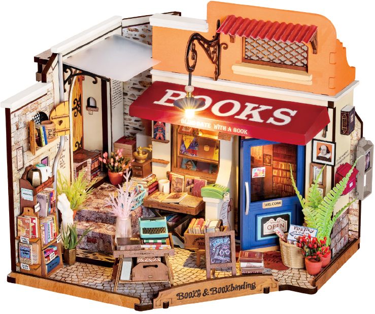 DIY Miniature House Corner Bookstore