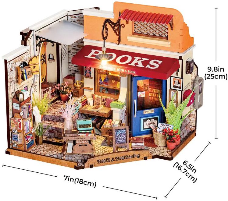 DIY Miniature House Corner Bookstore