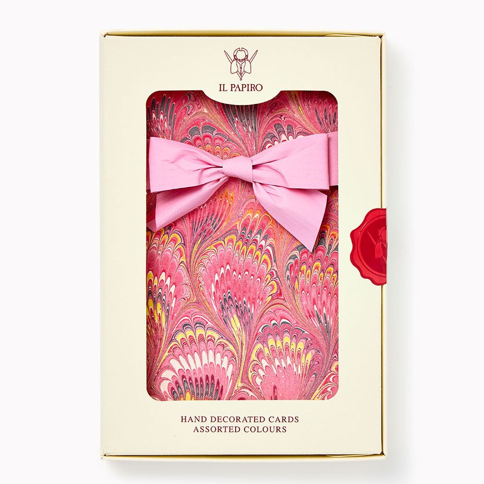 Hand Marbleized Note Card Set on Italian Paper