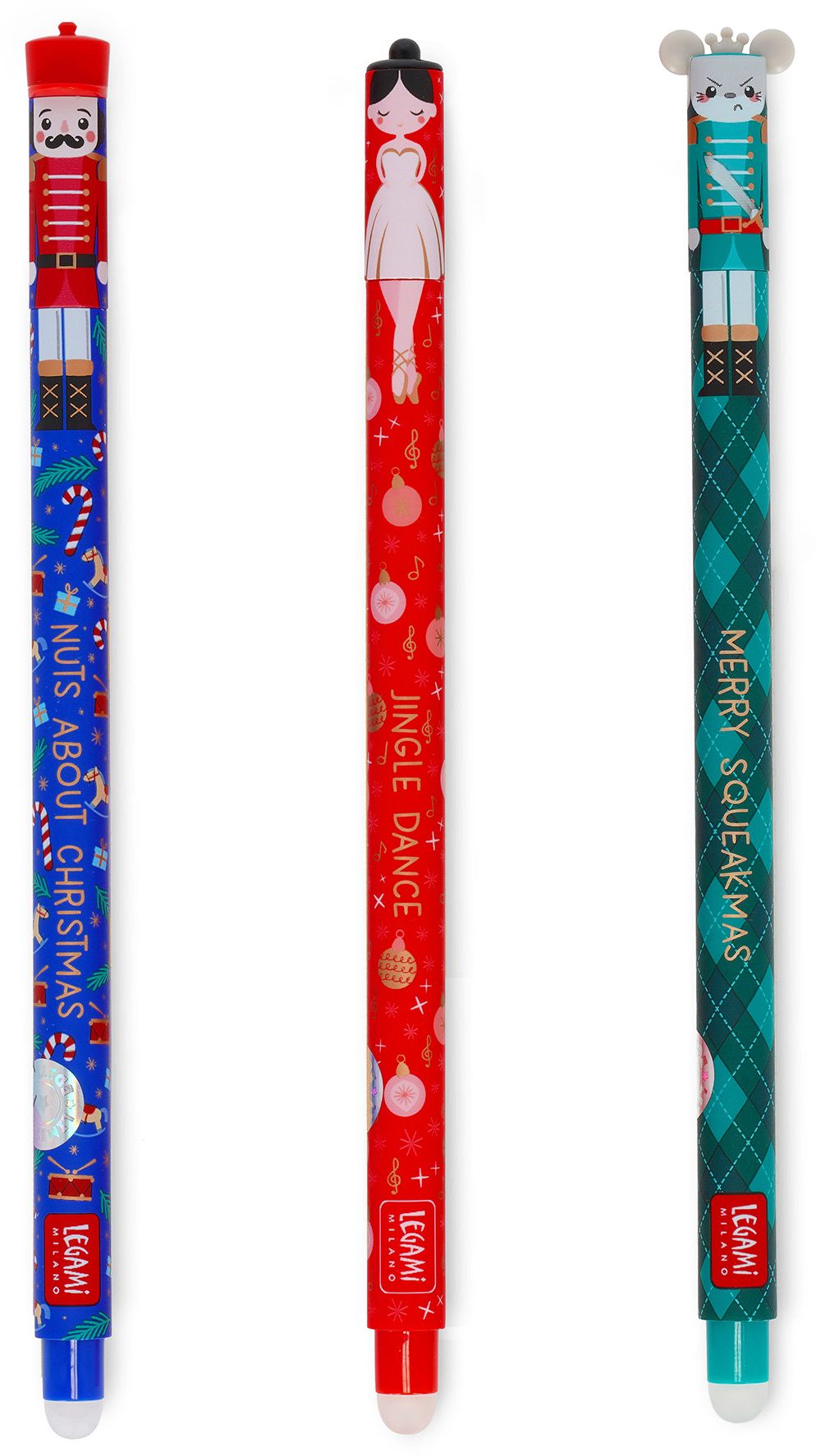 Set of 3 Erasable Christmas Gel Pens | Paper Source