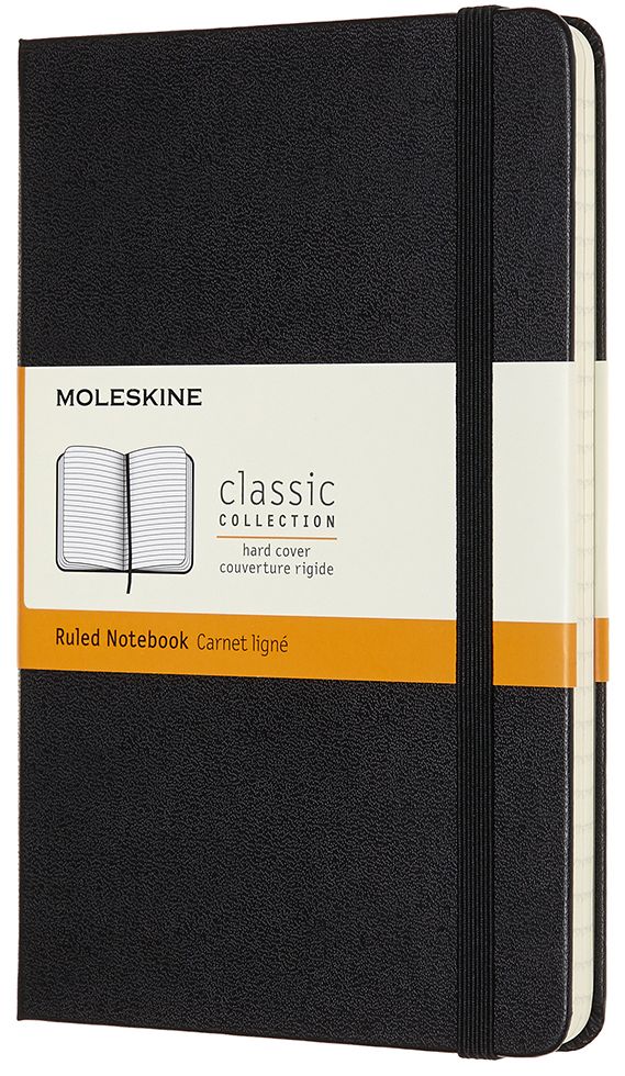 ノート・メモ帳 Supreme Moleskine Notebook Medium Black Moleskine Notebook, Medium, Ruled, Black, Hard Cover (4.5 x 7
