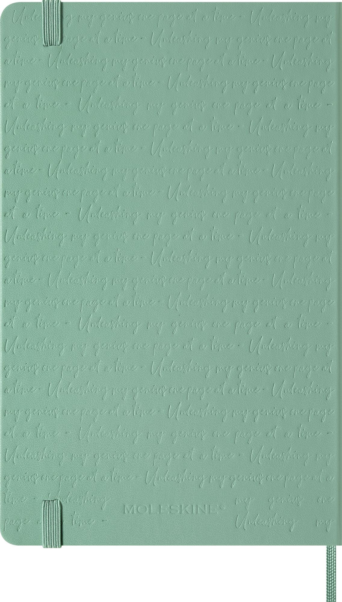 Moleskine Colored Patterned Notebook, Hard Cover, Large (5" x 8.25") Ruled/Lined, Sage Green, 240 Pages