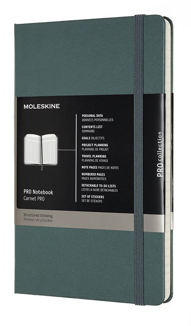 Moleskine Professional Notebook, Large, Forest Green, Hard Cover