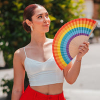 Rainbow Hand Fan