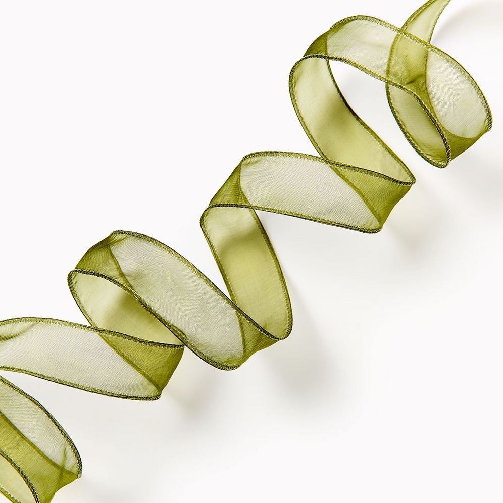 Moss Wired Organdy Ribbon 1" 10YD