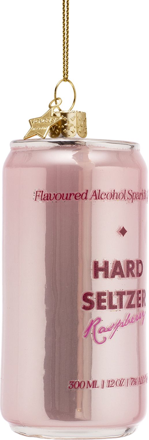 Glass Ornament, Hard Seltzer Raspberry