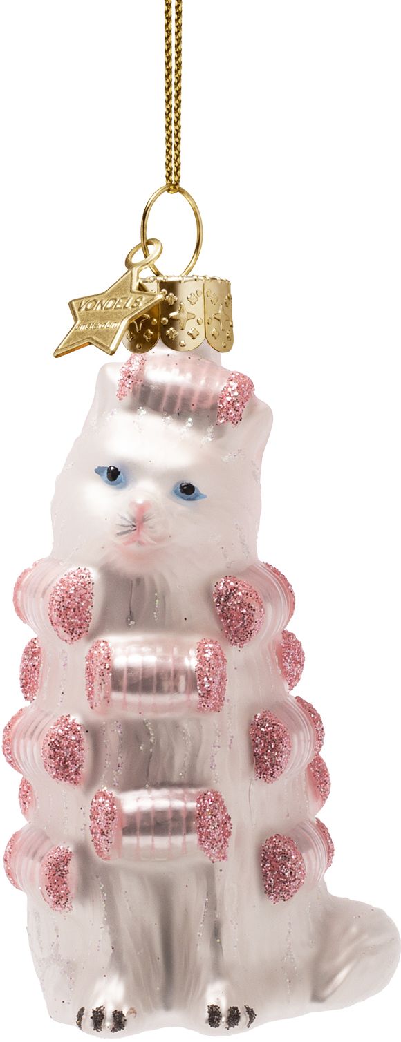 Glass Ornament, Beauty Cat with Curlers